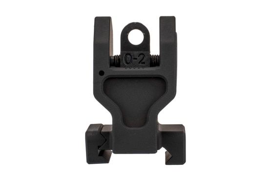 The Midwest Industries fixed ar15 rear sight features an anodized black finish
